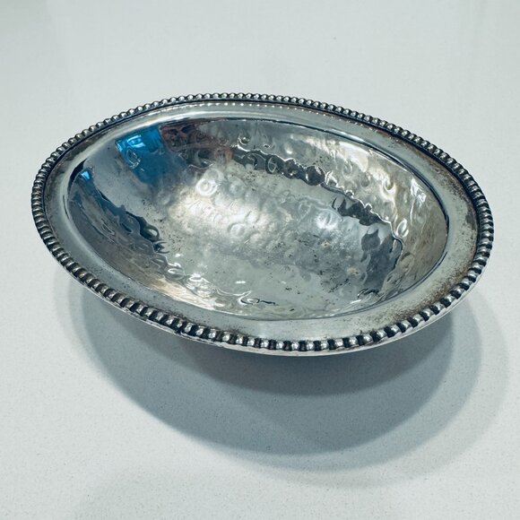 Vintage Silverplated Candy or Trinket Dish Bowl Oval Patina - Picture 2 of 9